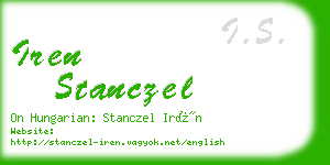 iren stanczel business card